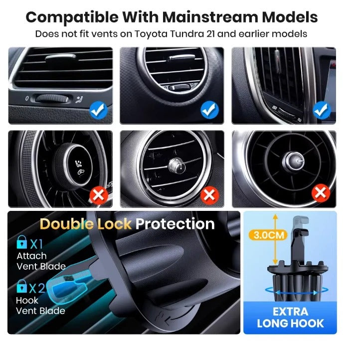 TOPK Durable Car Phone Holder Air Vent Hook Mount Universal Phone Mount for Car